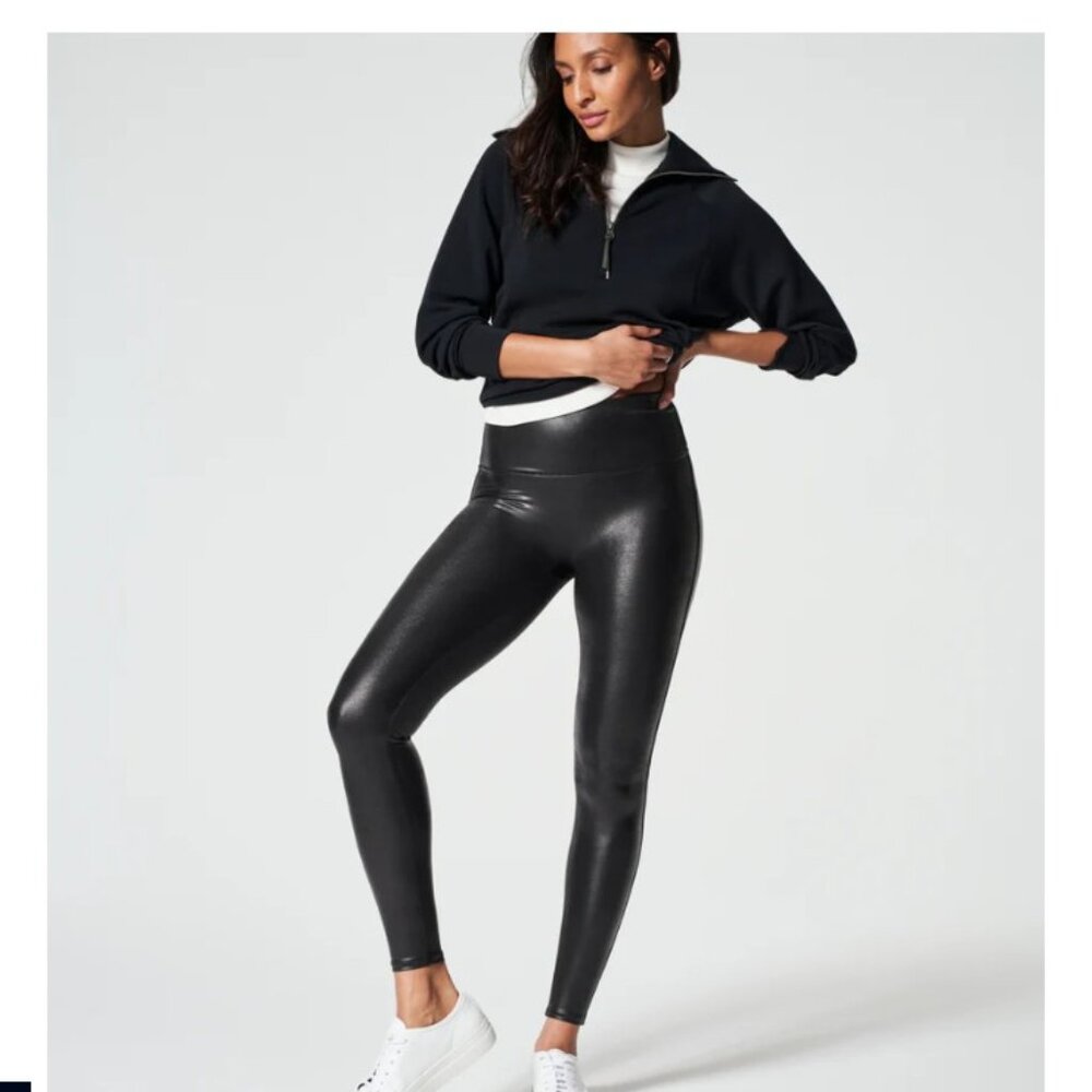 Spanxshape Faux Leather Legging Black size‎ Medium